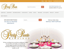 Tablet Screenshot of partyprontoweddings.com